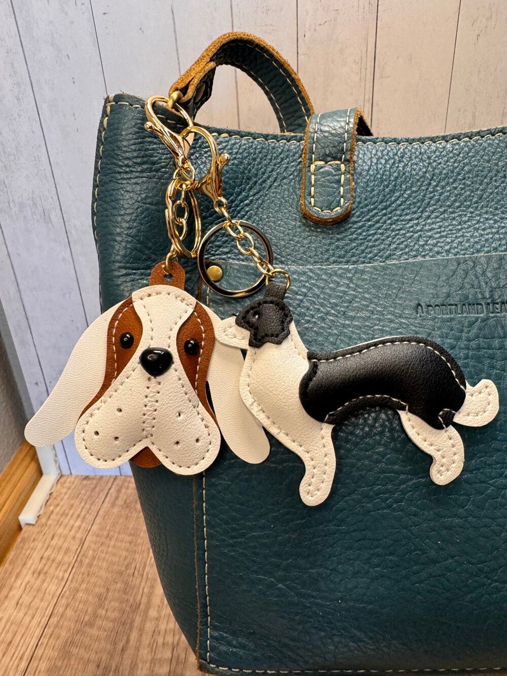 Bundle Charm Set of 2 Dog Bag Charms Hound Dog Shepherd Cute Vegan Charms